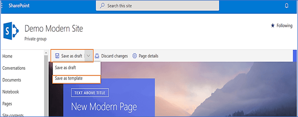 Create Modern Page Template In Sharepoint Online Create Modern Page Template In Sharepoint Online